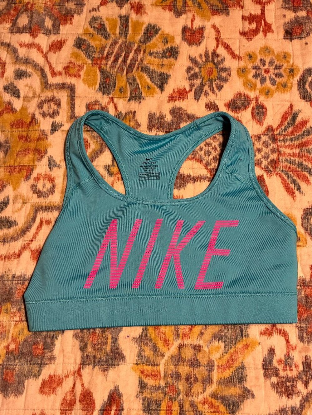 Nike Women's SMALL Turquoise Sports Bra Unpadded